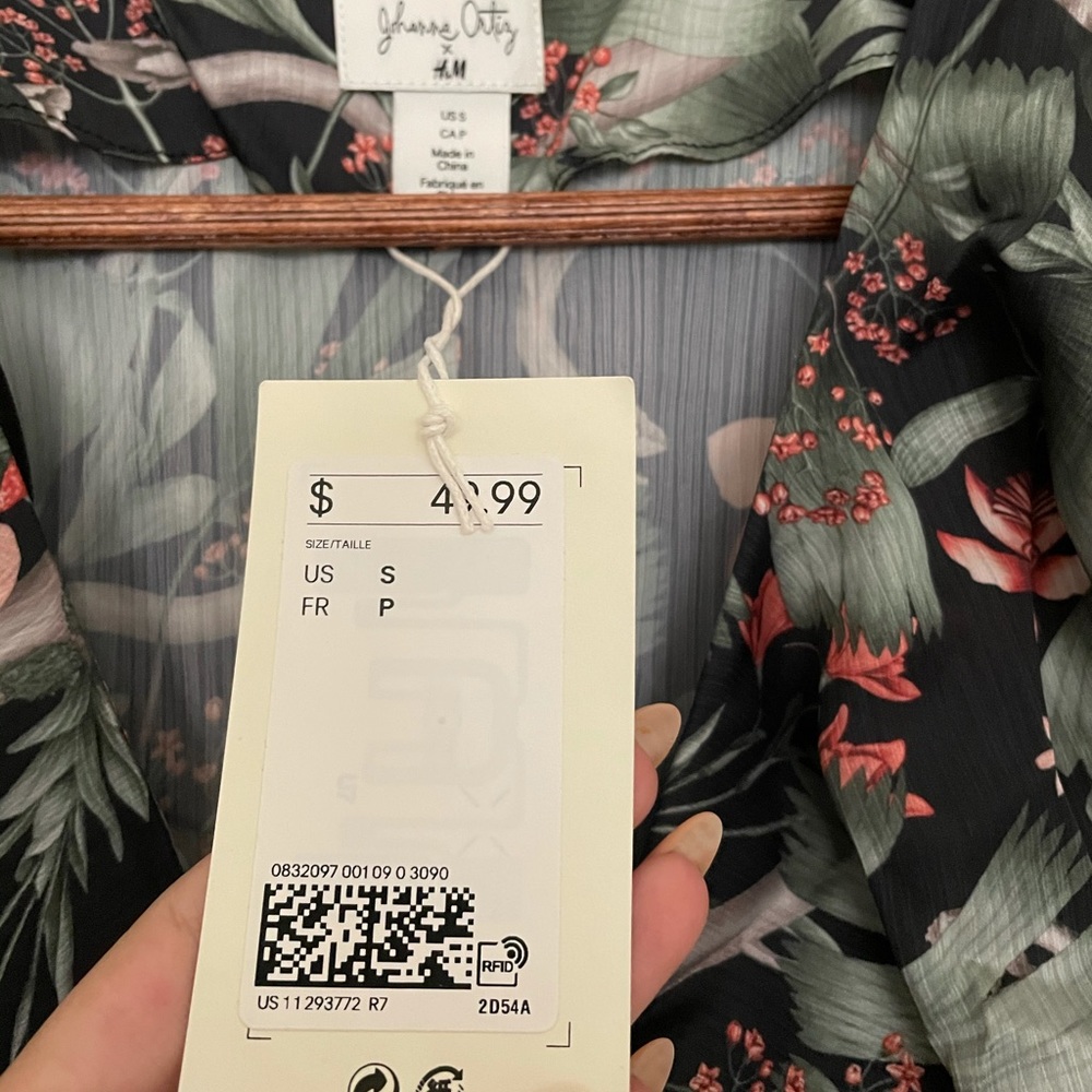 NWT JOHANNA ORTIZ x H&M Mini Floral Dress Sz S - Picture 8 of 10